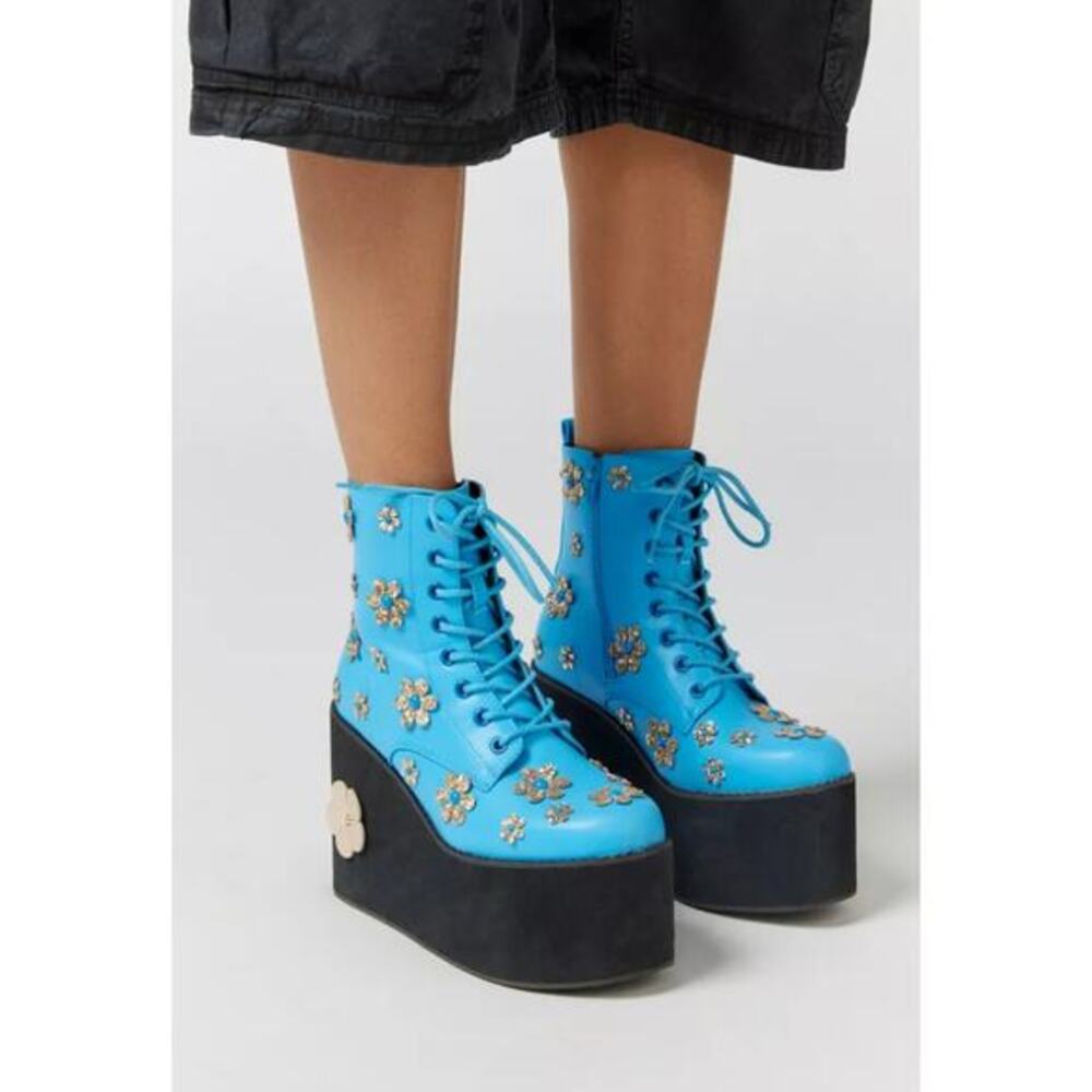 KOI Lotus Junkie Flowerโ Platform Ankle Boot